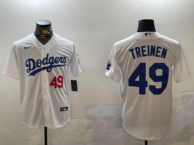 Men's Los Angeles Dodgers Blake Treinen #49 White Jersey